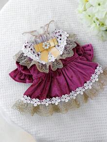 1件宠物服装，小型犬/猫服装，休闲时尚，可爱浪漫，婚纱和蓬蓬裙系列 - 彩色 - 查看 9