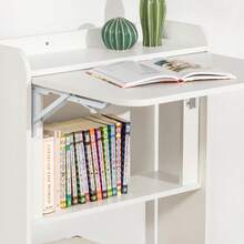 SoBuy Folding Office Desk, Computer Desk, Workstation With 3 Shelves, White, W64 X D58 X H82cm, FWT92-W - White - View 9