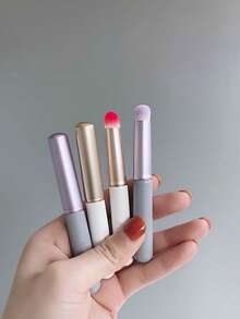 3pcs/1pc Professional Round Head Lipstick Brush With Cover,Lip Applicators,Lip Brushes,Lip Brush,Mini Blending Brush Concealer Brush,Portable Lipstick Brush With Cover For Travel - Multicolor - View 7