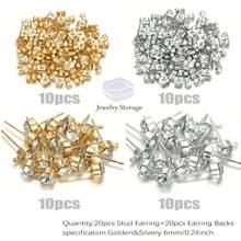 KMEOSCH 40 piezas de postes de pendientes de acero inoxidable con color dorado, cuentas de cristal transparente, con anillos horizontales de 2 mm y cierres de mariposa para hacer joyas - Estrella - Ver 12