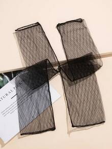 1 双女士时尚多色菱形图案派对礼服及肘手套 - 黑色-GC14720 - 查看 5