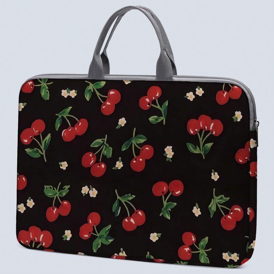[1 Laptop Case] Fruit-Print Laptop Case, Briefcase-Style Fabric Shell, Fits 14-Inch Laptops, Soft Laptop Sleeve, Briefcase-Style Tablet Case, Zippered Laptop Case, Fixed Laptop Case - Multicolor - View 1