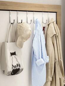 2 móc treo cửa hình chữ S bằng thép không gỉ, không cần khoan, kiểu dáng hiện đại, thích hợp cho nhà bếp, phòng tắm, tủ quần áo, dùng để treo quần áo, khăn tắm, lý tưởng cho ký túc xá sinh viên. Móc đôi hình chữ S có thể treo quần áo phía sau cửa. - Nhiều màu - Xem 6