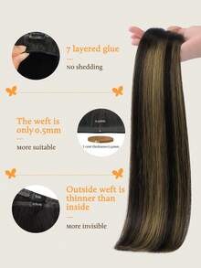 DOORES Seamless PU Clip 7PCS 110g In Human Hair Extension Natural Black To Chestnut Brown 100% Real Human Hair Invisible And Comfortable Natural Integration Light & Comfortable Dream Hair Premium Virgin Hair Extensions For Women Girls Daily Use Easy To Wear Remy Hair Extensions Charm Elegant Casual Holiday Outfits Cosplay Campus School Sport Vacation Travel Festival Prom Outdoor Cosplay - S1B/6/1B - View 3