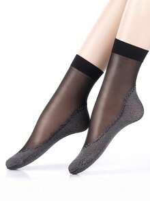 10双装女士中筒袜，多功能春夏钢丝短丝袜，超薄点粘女士长款隐形袜，无缝丝袜 - 黑色 - 查看 4