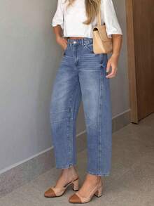 GILIPUR Loose Crescent Low-Waist Blue Y2K Women's Pants, Elegant Casual, European And American Street Style - Blue - View 10