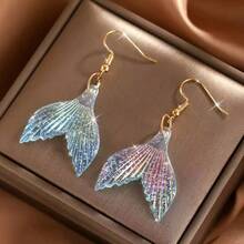 闪耀美人鱼尾耳环，优雅迷人，适合日常佩戴、度假、海滩度假、节日、母亲节礼物，四季皆宜 - 彩色 - 查看 7
