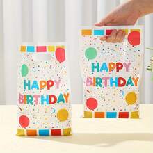 10 Pieces, Birthday Theme Gift Bags, Colorful Dot Pattern Handbags, Happy Birthday Handheld Bags, Birthday Party Decorations, Birthday Party Supplies, Baby Shower Party Decoration Gift Packaging Bags Valentine's Day Gift - 彩色 - 查看 4