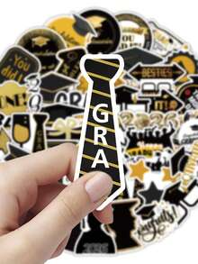 50pcs 2026 Graduation Graffiti Stickers, Cartoon Style Campus Graduation Party Waterproof Reusable Stickers For Motorcycle Helmet, Car, Gift Box, Envelope, Graffiti Stickers, Guitar, Laptop, Luggage, DIY Crafts, Helmet Stickers, Gamer Stickers, Sticker Book, Games, Diary Stickers, Bicycle Stickers, Gamer Birthday Party, Gamer Party, Office Decor - 2026 Graduation Season - View 4