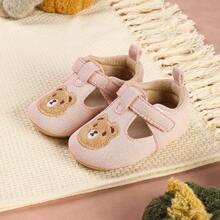 可爱卡通熊多功能平底鞋，公主鞋，软底学步鞋，适合6-9-12个月的婴儿，派对和宴会场合穿着 - 粉色 - 查看 7