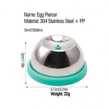 1pc 304 Stainless Steel Egg Piercer, Boiled Egg Pricker Tool, Prevent Cracking, Kitchen Gadget, Easy Peel Hard Boiled Eggs, Durable & Compact - Multicolor - View 15