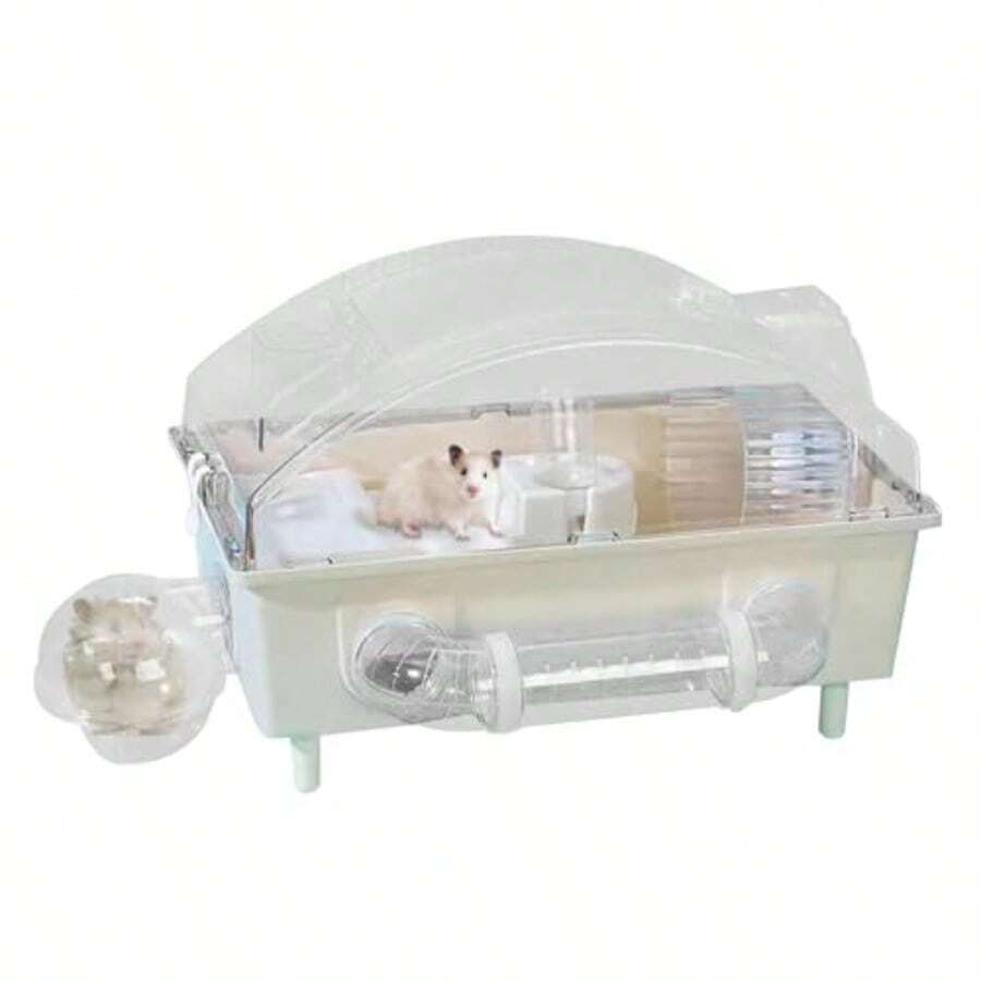 Genérico Jaula de Tamaño Pequeño para HáerCasa y Corral para Mascotas Hábitats Transparentes para Mascotas para Erizo Chinchilla Conejo Jerbo Enano Háer Cobaya Hurón - Blanco - Ver 1