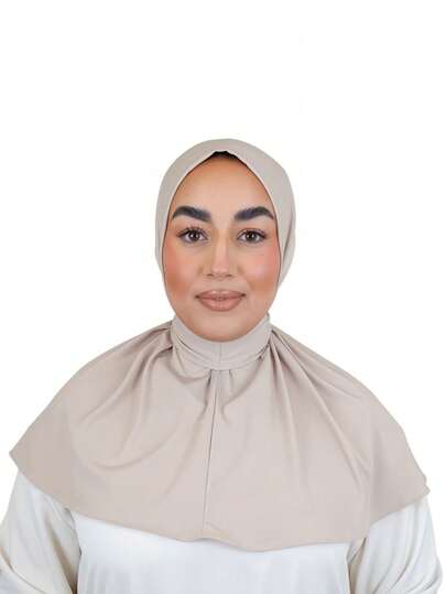 1件装时尚休闲优雅速戴头巾帽，经典简约时尚休闲优雅，采用丝滑柔软透气的粘胶混纺面料，长帽檐，两用速戴围巾运动帽，适合日常生活、节日、聚会、宗教仪式等场合。