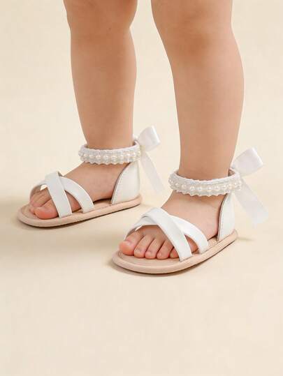 Sandalias de playa de verano para bebés e infantes niñas, transpirables, antideslizantes, de suela blanda, para primeros pasos y cunas