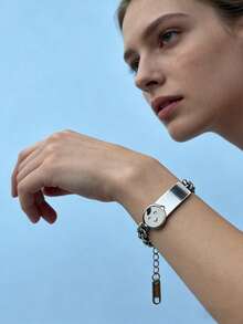 1件笑脸男孩手链，可调节链条饰品，不锈钢笑脸标签手链 - 彩色 - 查看 6