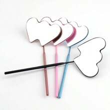 1Pc Eyelash Inspection Mirror, Long-Handled Stainless Steel Mirror, Detachable, Portable, Suitable For Daily Use And Travel - Multicolor - View 6