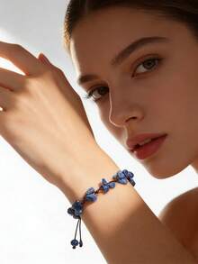 Handmade Beaded Stone Bracelet, Yellow Quartz, Rutilated Quartz, Amazonite, Crushed Stone Jewelry For Women - Bracelet - View 11