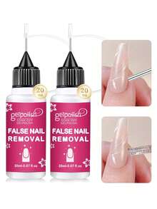 2PCS 20ml Pinpoint Nail Glue Remover For Press On, Multi-Functional Remover For Nails Tips, Gentle Glue Remover For Gel X Nails, Non-Acetone Nail Polish Remover - 無色 - 查看 8