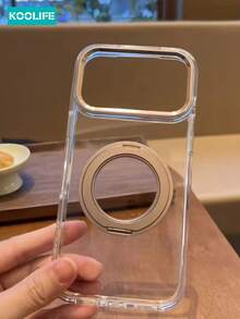 Koolife 1个装 360°旋转磁吸充电透明手机壳，兼容苹果17 Pro Max，PC+TPU材质，带金属镜片，独立按键，兼容 17/17 Pro/17 Air/15/15 Pro/15 Pro Max/16/16 Pro/16 Pro Max