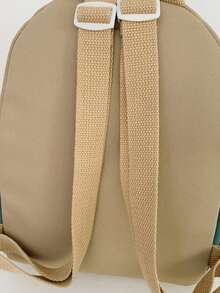 1pc Gray Dotted + 3D Tail Backpack, Zipper Closure, Cute Style, Suitable For Outings And School, All Seasons - Green - View 9