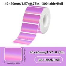 Giấy dán nhiệt tự dính 40x20mm, 300 tờ/cuộn, tương thích với máy in nhãn nhiệt Phomemo M220/M110/M108. - Nhiều màu - Xem 12