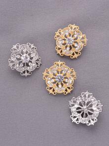 5 chiếc/bộ cúc kim loại dập nổi hình hoa 3D cổ điển sang trọng, thích hợp để trang trí váy cưới, áo khoác, áo len, áo cardigan, áo jacket, phụ kiện may vá thủ công, hộp quà tặng, giày phù dâu, mũ, phụ kiện DIY. - Nhiều màu - Xem 6