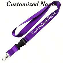 Customizable Personalized Lanyard With Printable Text,Custom Text Work Badge Lanyard, Personalized Lanyards For Id Badges, Name, ID Tag Labels, Keychain & Phone Sport Accessory – Durable Polyester Material In Solid Colors. Ideal For Office Use, Company Branding Promotion, Nurses And Events To Project A Professional - Multicolor - View 1