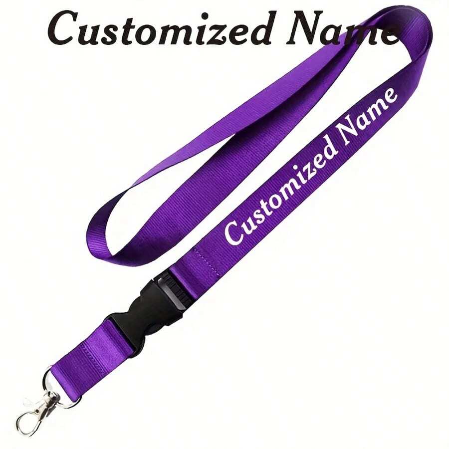 Customizable Personalized Lanyard With Printable Text,Custom Text Work Badge Lanyard, Personalized Lanyards For Id Badges, Name, ID Tag Labels, Keychain & Phone Sport Accessory – Durable Polyester Material In Solid Colors. Ideal For Office Use, Company Branding Promotion, Nurses And Events To Project A Professional - Multicolor - View 1