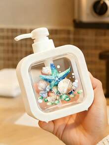 Bình đựng xà phòng nhà tắm sáng tạo với bơm tay, thiết kế nghệ thuật sinh vật biển với hình sao biển xanh lam, vỏ sò, sỏi và bong bóng, tạo nên vẻ đẹp tươi mới như tranh màu nước, thích hợp để trang trí phòng tắm, nhà bếp, bồn rửa, có thể dùng để đựng xà phòng rửa tay, sữa tắm, v.v. Bình đựng xà phòng rửa tay sáng tạo, bình phân phối, phụ kiện phòng tắm. - Nhiều màu - Xem 6
