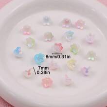 50颗彩色双色亚克力百合花珠，DIY首饰制作，工艺材料，友谊礼物，家居装饰，小饰品 - diy - 查看 5