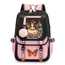 Butterfly Cute Girl's Ultra-Light Weight Campus Backpack, Fashion Lightweight Travel Backpack, Ergonomic Design School Bag, Handbag, Casual Bag For Back To School Season,Large-Capacity Multi-Layer Pencil Case,Back To School Supplie Essentials Office Supplies Valentine's Day Gifts - Multicolor - View 15