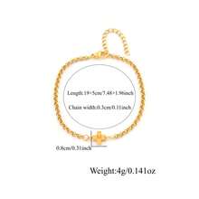 1条新款时尚十字架字母金色不锈钢链手链，男士款 - 金黃色 - 查看 2