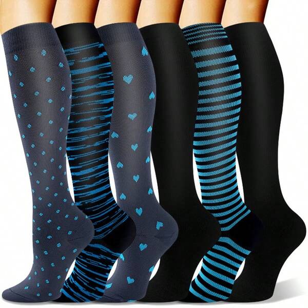 3 pares de calcetines de presión de cobre adecuados tanto para hombres como para mujeres, perfectos para correr y hacer senderismo.
