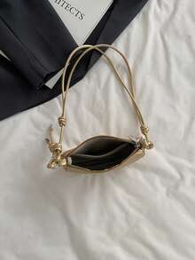 Mini Lychee Texture Crossbody Bag For Women, New Stylish Compact Versatile Daily Bag - Gold - View 4