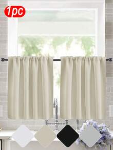 1 件纯色遮光短窗帘适用于房车、双层床和小窗户 - 100% 涤纶现代窗帘，适用于客厅、咖啡厅、厨房装饰 - 彩色 - 查看 9