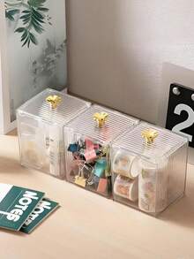 Dust-Proof Makeup Remover Pad With Cover, Lipstick, Makeup Pad, Cotton Signature And Storage Box - Clear - View 4