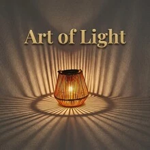 Solar Powered Rattan Woven Hanging Lantern, Suitable For Outdoor Yard, Patio, Porch, Trees, Lawn, Pathway Decoration - Vertical Rattan Lamp - View 7