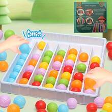 一套（30个球+分隔板）家庭互动桌面游戏，派对礼物，适合返校、万圣节、生日派对、圣诞节等场合 - 互动游戏盒，团体活动，趣味设计，引人入胜的游戏玩法，坚固包装，高品质组件 - 大號-彩球歸位 - 查看 2