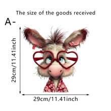 Bộ 1/4 miếng dán cửa sổ hình thỏ lãng mạn, thỏ cầm hoa hồng đỏ đeo kính, decal dán tĩnh điện có thể tháo rời, thích hợp cho cửa trượt, trang trí nhà cửa cho Tết Nguyên Đán. - Nhiều màu - Xem 15