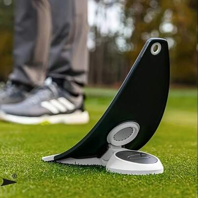 Foldable Golf Putter With Auto-Return And Alignment Marks, Curved Practice Aid, Tilted Practice Surface And Adjustable Height, Suitable For Beginners And Professionals, For Indoor And Outdoor Practice, Home Golf Training, Office And Outdoor Putting Practice. This Lightweight And Portable Essential Training Tool Is The Perfect Gift And Holiday Item For Golf Enthusiasts.