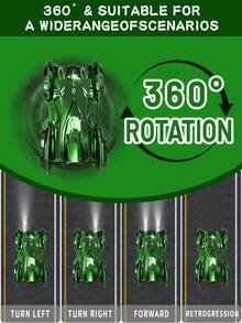 1pc Wall-Climbing Remote Control Car, 360° Rotating RC Stunt Car With Headlights, Drives On Walls And Ceiling, Rechargeable, Toy Gift For Boys Girls Kids 3+ Years Old - Multicolor - View 10