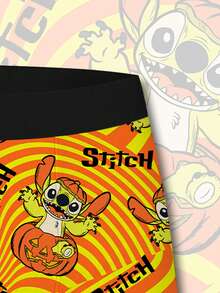 Disney 迪士尼史迪奇南瓜条纹3D印花男士平角内裤，时尚设计，适合日常穿着和居家休闲。 - 彩色 - 查看 6