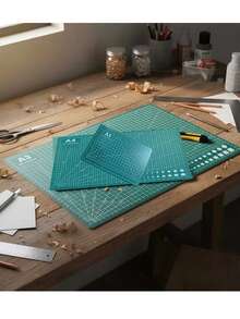 A3/A4/A5 Cutting Mat With Green Grid And Diagonal Cutting Lines - Heavy-Duty Plastic Craft Mat With Rounded Corners, Cm/Inch Scale, Grid Lines, And Cutting Guide. Suitable For Fabric, Paper, DIY, Quilting, Scrapbooking. Sturdy And Durable Precision - Green - View 9