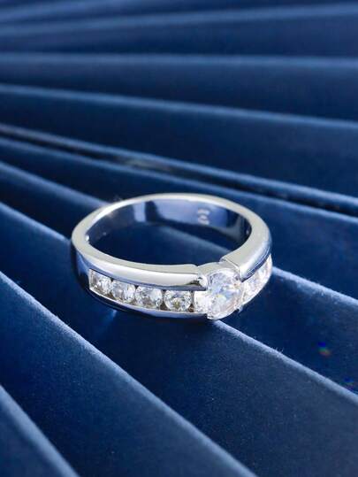 1pc S925 Silver Luxury Men's Ring, Lab-Grown Gemstone, Suitable For Banquet, Party, Daily Wear, Valentine's Day, Engagement, Wedding, Anniversary, Birthday Gift