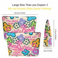 1 Makeup Bag, St. Barth Floral Postcards, A Stylish Wallet With A Zipper, A Snack Bag For Work, A Skincare Product Storage Bag, A Makeup Pouch With Double-Sided Printed Patterns - A Student Stationery Organizer - A Holiday Gift - 9.25*6.89 英寸 - 查看 4