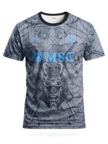 意大利那不勒斯客场球衣 男士足球运动衫 舒适圆领运动上衣 适合足球比赛训练、休闲和度假穿着 绝佳礼物 - 灰色 - 查看 3