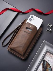 Gift Box Set Men's Zipper Phone Wallet, Valentine's Day New Year Gift For Boyfriend, Father, Large Capacity Leather Clutch Wallet, Business Card Slots - Multicolor - View 6