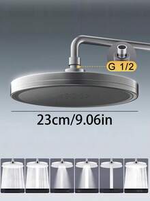 Vòi sen treo tường tròn áp lực cao, xoay 360°, lưu lượng nước cao, tiết kiệm nước, thiết kế nhựa đen hiện đại, phun nước đều khắp cơ thể, dễ dàng lắp đặt, nâng cấp phòng tắm, phụ kiện lý tưởng cho phòng tắm hiện đại và hệ thống đường ống nước trong nhà, món quà tuyệt vời cho gia đình và bạn bè. - tròn - Xem 4