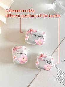 Lily Flower Earphone Case Phalaenopsis Orchid Earphone Case "Everything Happens For A Reason" Slogan Earphone Case Transparent Earphone Case With 1 Earphone Case Strap Included, Compatible With Case, Headphones, Compatible With Pro 3 Case, Compatible With Pro (2nd Generation), Compatible With 3, Compatible With Pro, Compatible With /2, Compatible With 4 Case Cover - Multicolor - View 5