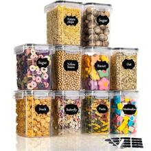 Essenziale per l'uso domestico! Set di 10 barattoli da 1,6L con coperchio ermetica in plasticale resistente all'aria. Ideali anche come contenitori alimentari e mangime animali: pasta, cereali, riso , farina... MOLTEPLICI UTILIZZO - Schwarz, 10 Stück - Übersicht 12